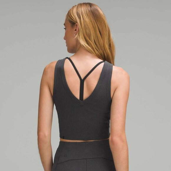 LULULEMON Ribbed Softstreme Cropped Tank Top Size 6 - Picture 2 of 12